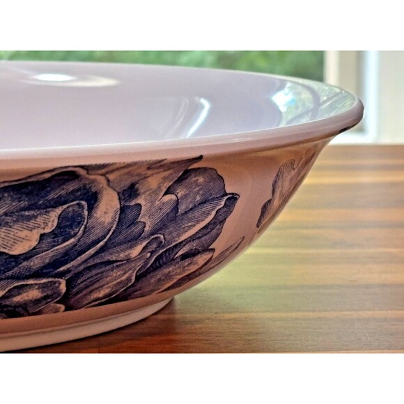 Caskata‎ 100% Melamine Blue Peony 13" Pasta Serving Bowl Nautical Coastal Blue - Picture 4 of 16